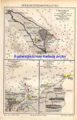 Orig.-Stich aus 1893: Seekartendarstellung