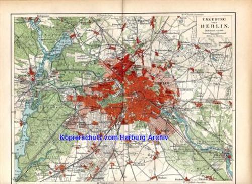 Orig.-Stich von 1894: Stadtplan von Lübeck