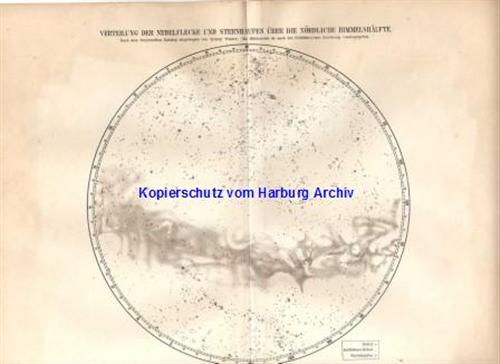 Orig.-Stich aus 1893: Nebelflecken + Sterne Nördlichen Himmelsbereich