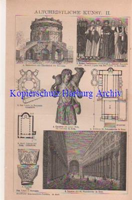 Orig.-Stich aus 1894: Altchristliche Kunst II-III