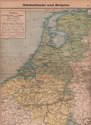old original of 1901: Map of Netherlands and Belgium