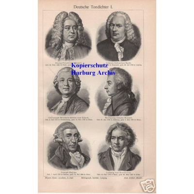 Orig.-Stich aus 1902: Deutsche Tondichter Komponisten