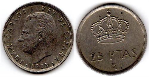 Münze aus Spanien: 25 Pesetas aus 1983