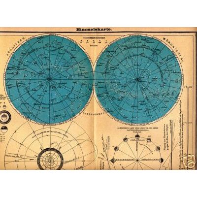 Farb.-Druck aus 1901: Himmelskarten