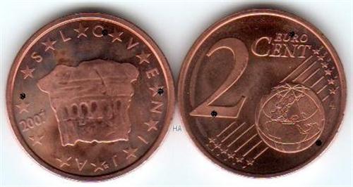 Euro Münze aus Slowenien: 2 Cent 2007
