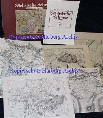 Sächsische Schweiz - 13 schöne alte Karten, mit Beiheft in Papp-Mappe.
