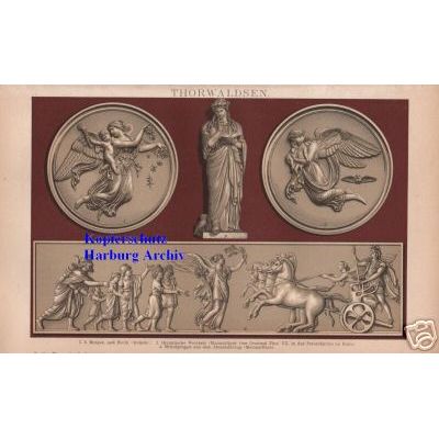 Orig.-Chromo aus 1894: Thorwaldsen (Skulptur, Relief)