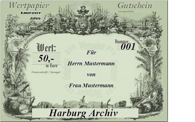 Gutschein für alle Artikel beim Harburg Archiv