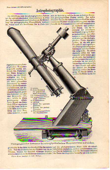 Orig.-Stich aus 1893: Astrophotographie
