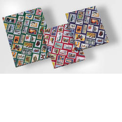 Einsteckbuch A5, 16 schwarze Seiten Briefmarken-Motiv