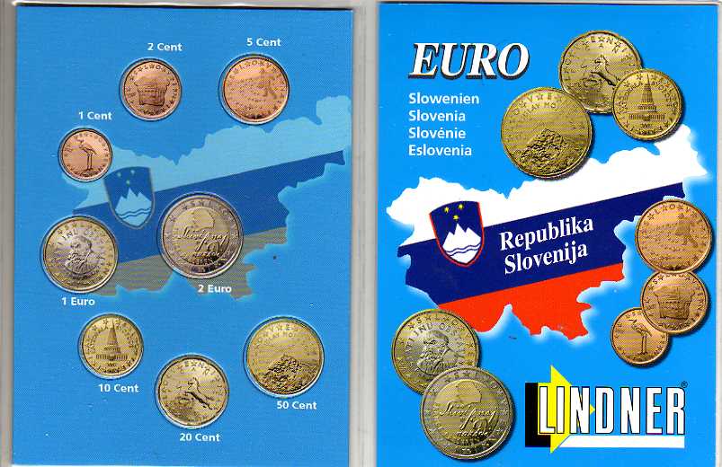 Euro Folder Sammelkarte für Eurosätze Slowenien