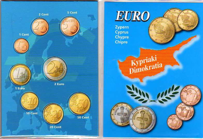 Euro Folder Sammelkarte für Eurosätze Zypern