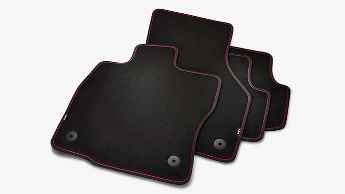 4x Original GTI Velours Textil Premium Fußmatten Matten SET für VW