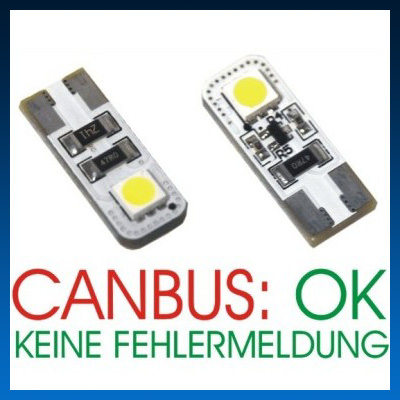 2x CANBUS LED SMD STANDLICHT STANDLICHTER T10 W5W 6000K