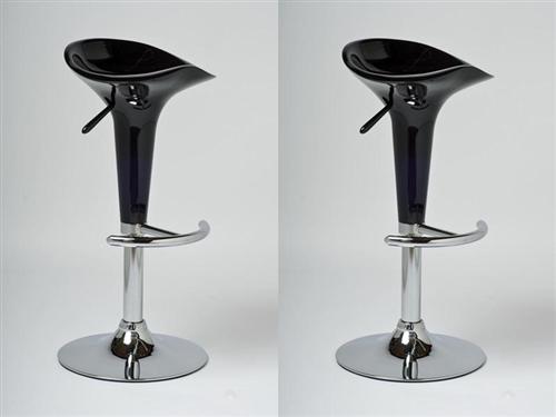 2x Barhocker SADDLE schwarz Barstuhl Lounge Chrome NEU