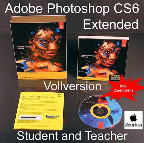 Adobe Photoshop CS6 Extended Mac Student & Teacher Box Vollversion DE