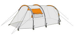 Skizze 4 Personen Tunnelzelt CampingZelt