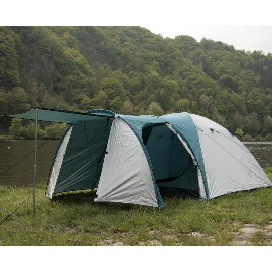 cs-trading Kuppelzelt - Iglu Zelt, Vorbau, 3-4 Personen, Silber / Gr&uuml;n