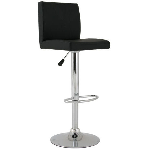 cs-trading Moderner Polster Barhocker, PU-Leder, schwarz