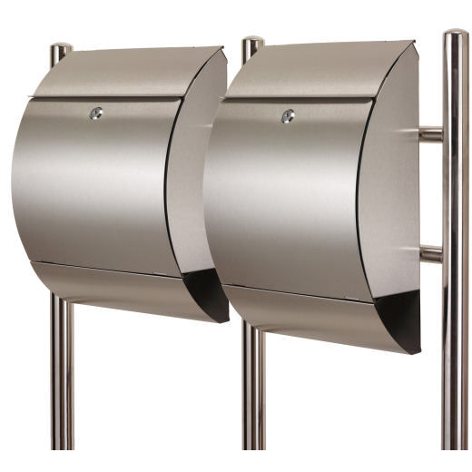 cs-trading Edelstahl Doppel Standbriefkasten, Briefkastenanlage
