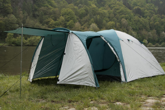 CampFeuer - Kuppelzelt - Iglu Zelt, Vorbau, 3-4 Personen, Silber / Grün