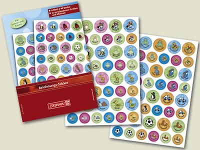 Belohnungssticker, Stickerblock, Sticker von Brunnen