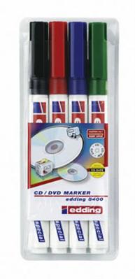 edding 8400 CD / DVD-Marker 4er Set mit 4 Farben