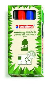 Permanentmarker 22 4er Set  Ecoline von Edding