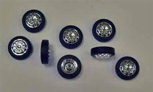 6 Profilreifen chromfarbene Felge 24mm Durchm. NZG!!