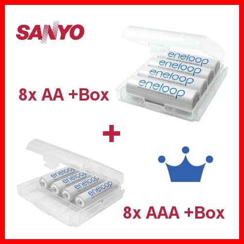 8x-Sanyo-eneloop-AA-8x-eneloop-AAA-Akkus-4x-Akku-Boxen
