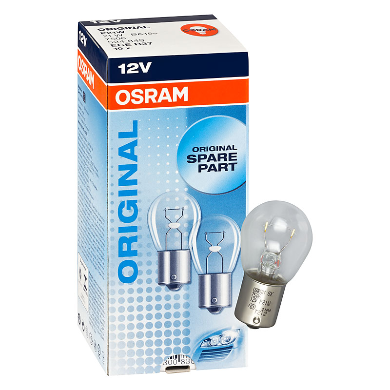 10x OSRAM 7506 P21W 12V 21W BA15s Bremslicht Blinkerbirne ...