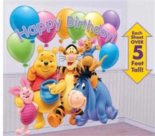 Wand Dekoration HAPPY BIRTHDAY Winnie the Pooh Kinder Geburtstags