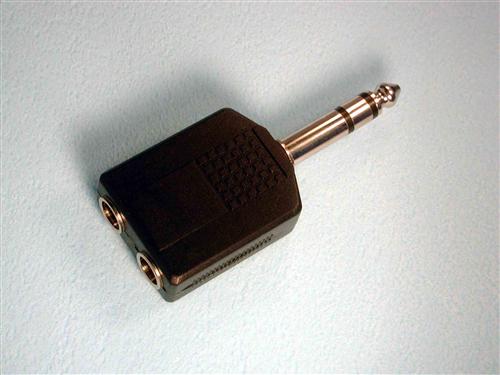 Adapter 6,35 Stereoklinkenkupplung / 2x 6,35mm Stereoklinkenstecker