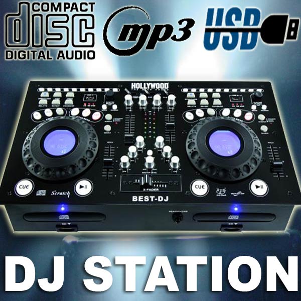 Doppel CD/MP3 BEST-DJ STATION PLAYER MIXER USB/SD - NEU