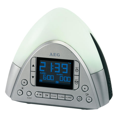 AEG SRC 4113 Uhrenradio mit Wecklicht & Nature Sounds