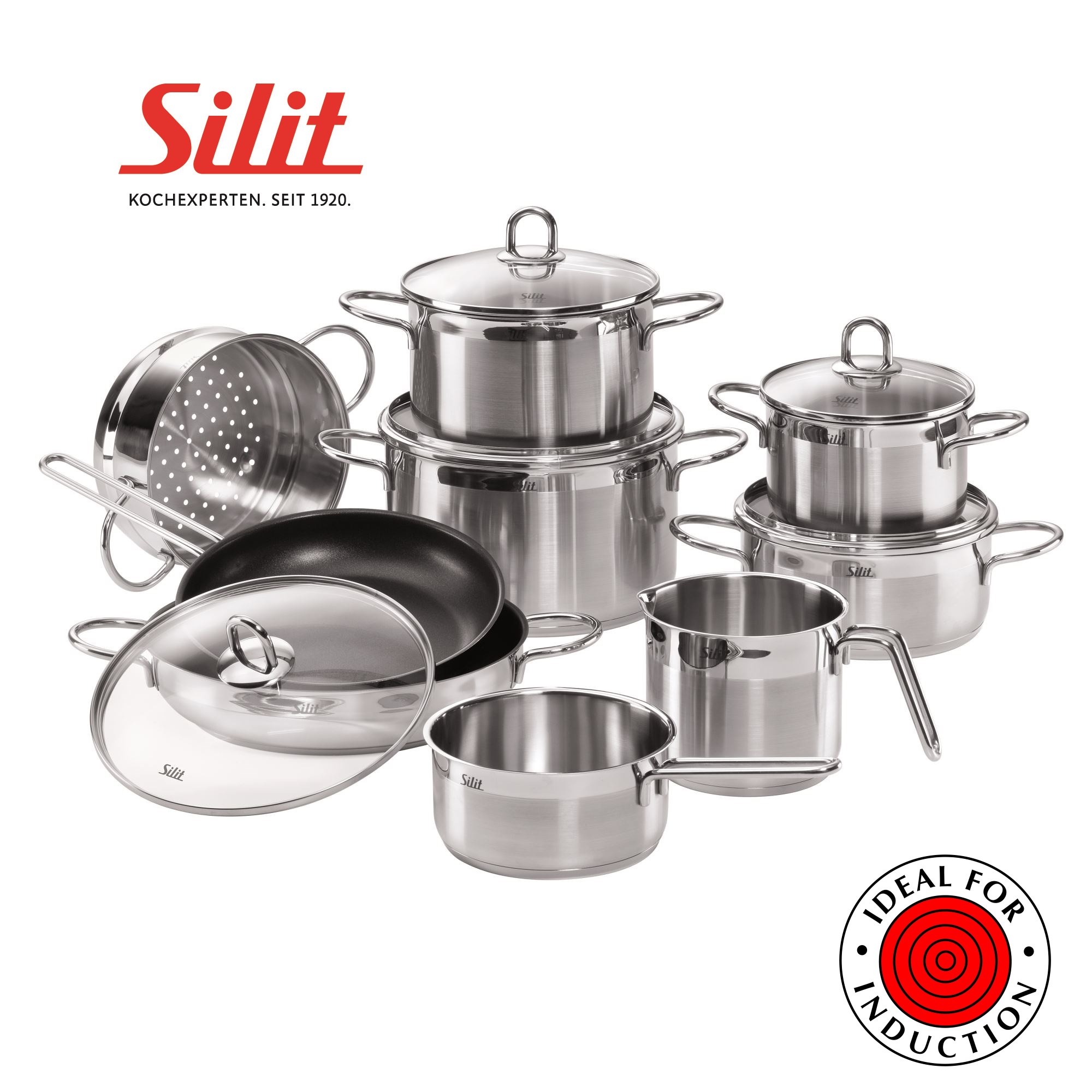 SILIT Topf-Set DIAMANT 10 teilig INDUKTION mit 2 Pfannen