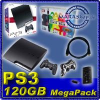 SONY PS3 Slim 120GB Festplatte 2 Controller, Singstar