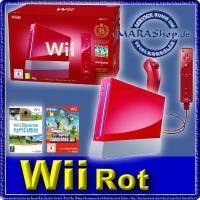 Nintendo Wii Konsole Rot, Sports + New Super Mario Bros