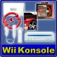 Nintendo Wii Konsole weiß inkl. Lenkrad rot + Ferrari Race Experience