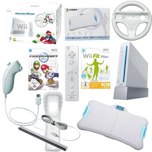 NINTENDO Wii Konsole Weiß. Mario Kart, Wii Fit Plus, Balance Board