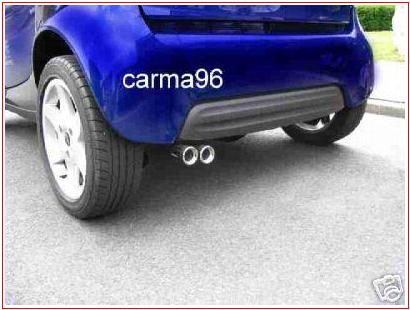 AUSPUFFBLENDE 2x60mm für SMART ForTwo.Mit ABE.EDELSTAHL