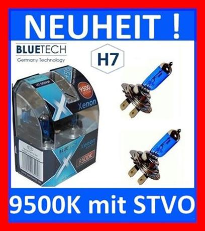 BLUTECH H7 XENON BLUE 9500K GLÜHLAMPEN SET mit STVO