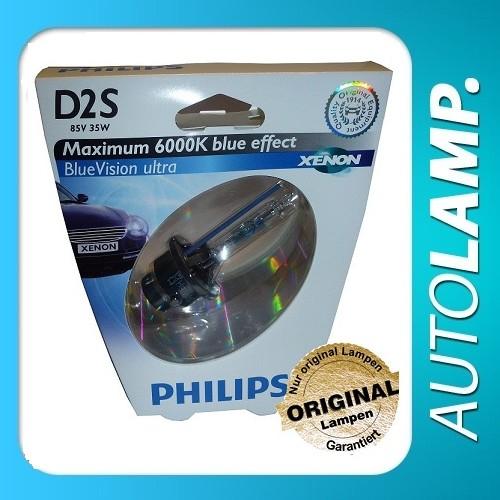PHILIPS XENON LAMPE BRENNER D2S BLUE VISION ULTRA -85122BVUS1- 6000K