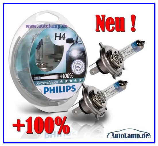 PHILIPS H4 60/55W X-TREME VISION 100% MEHR... STVO SET
