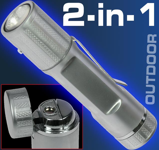 Design LED Taschenlampe + Sturmfeuerzeug