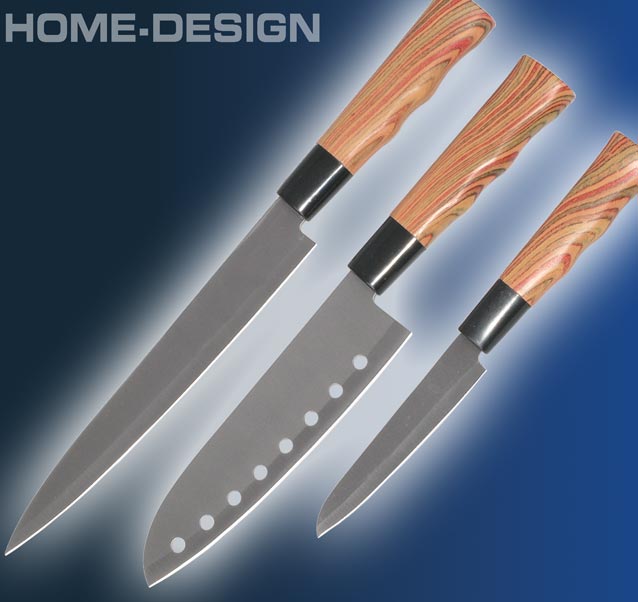 Messerset ASIA SUSHI 3 Teile Küche Messer Edelstahl 48