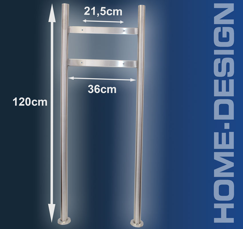 DESIGN Briefkasten Ständer EDELSTAHL 120x43cm 0200