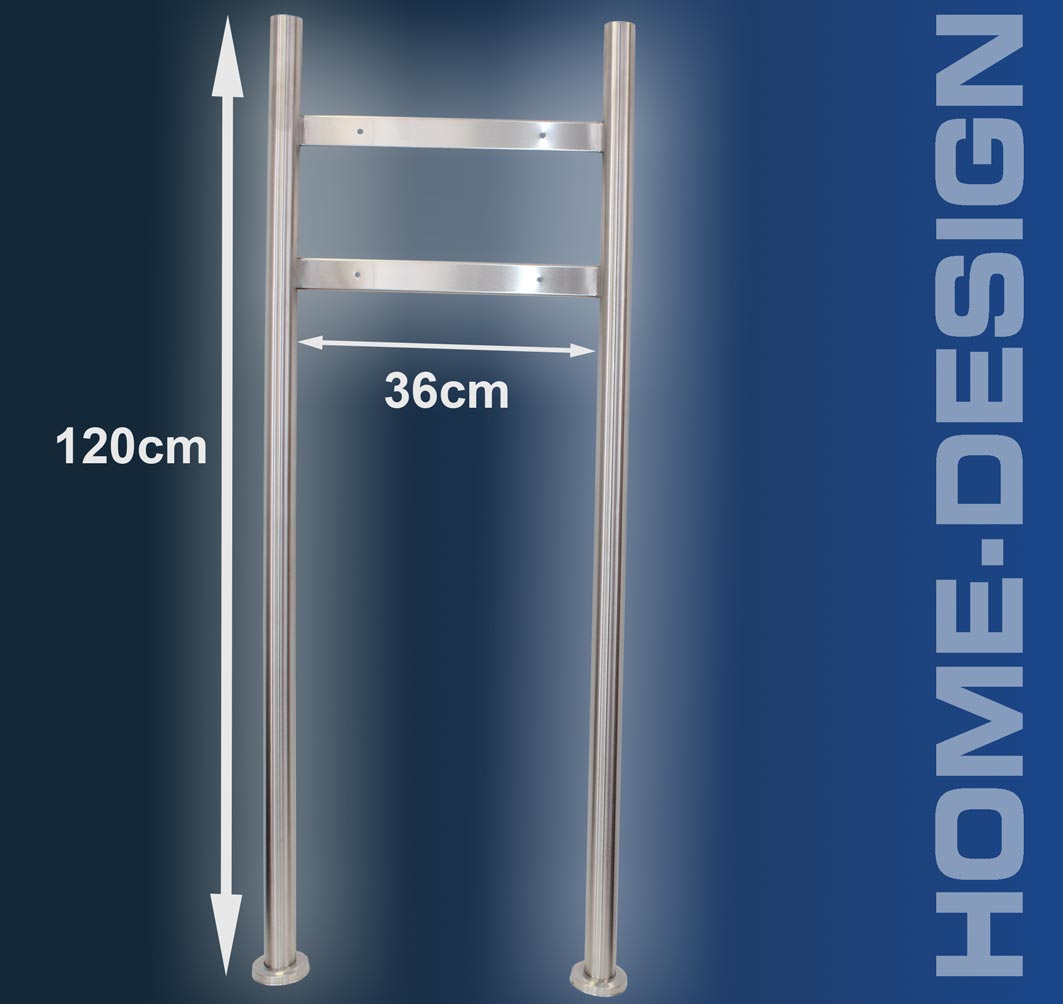 DESIGN Briefkasten Ständer EDELSTAHL 120x43cm 0200