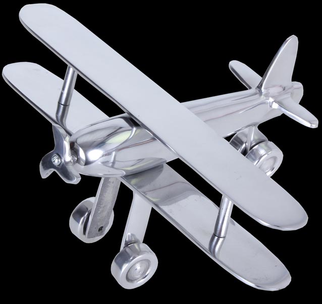 30cm Modern Skulptur Flugzeug Aluminium Kunst Sideboard Dekorati