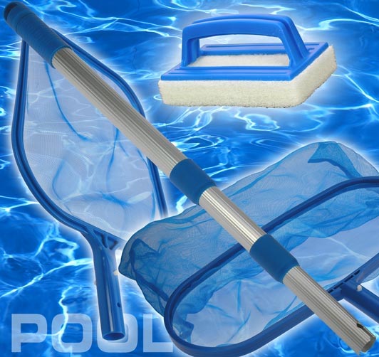 SET Pool Schwimmbad Teich Kescher Teleskopstange 0900